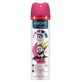 ABOVE Neymar Jr Teen Girl - 72 Hours Derma Clinical Antiperspirant Deodorant Spray - Notes of Red Fruits, Vanilla
