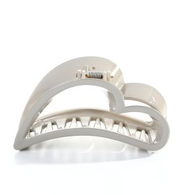 Plastic Fashion Hair Grab Classic Love Hair Clip Trend Hair Accessories (Color: BEIGE)